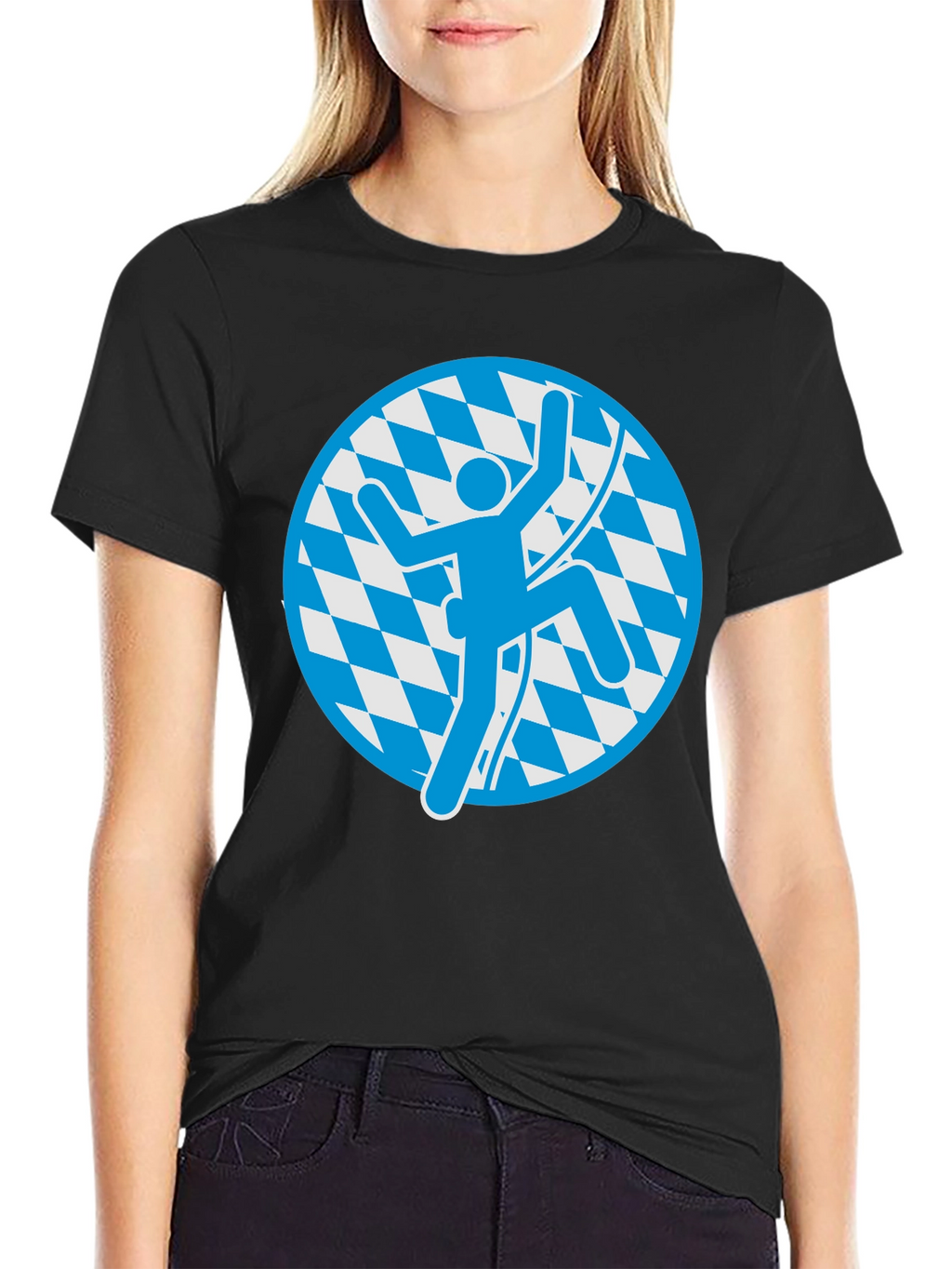 Climbing Bavarian T-Shirt - Black Cotton Tee