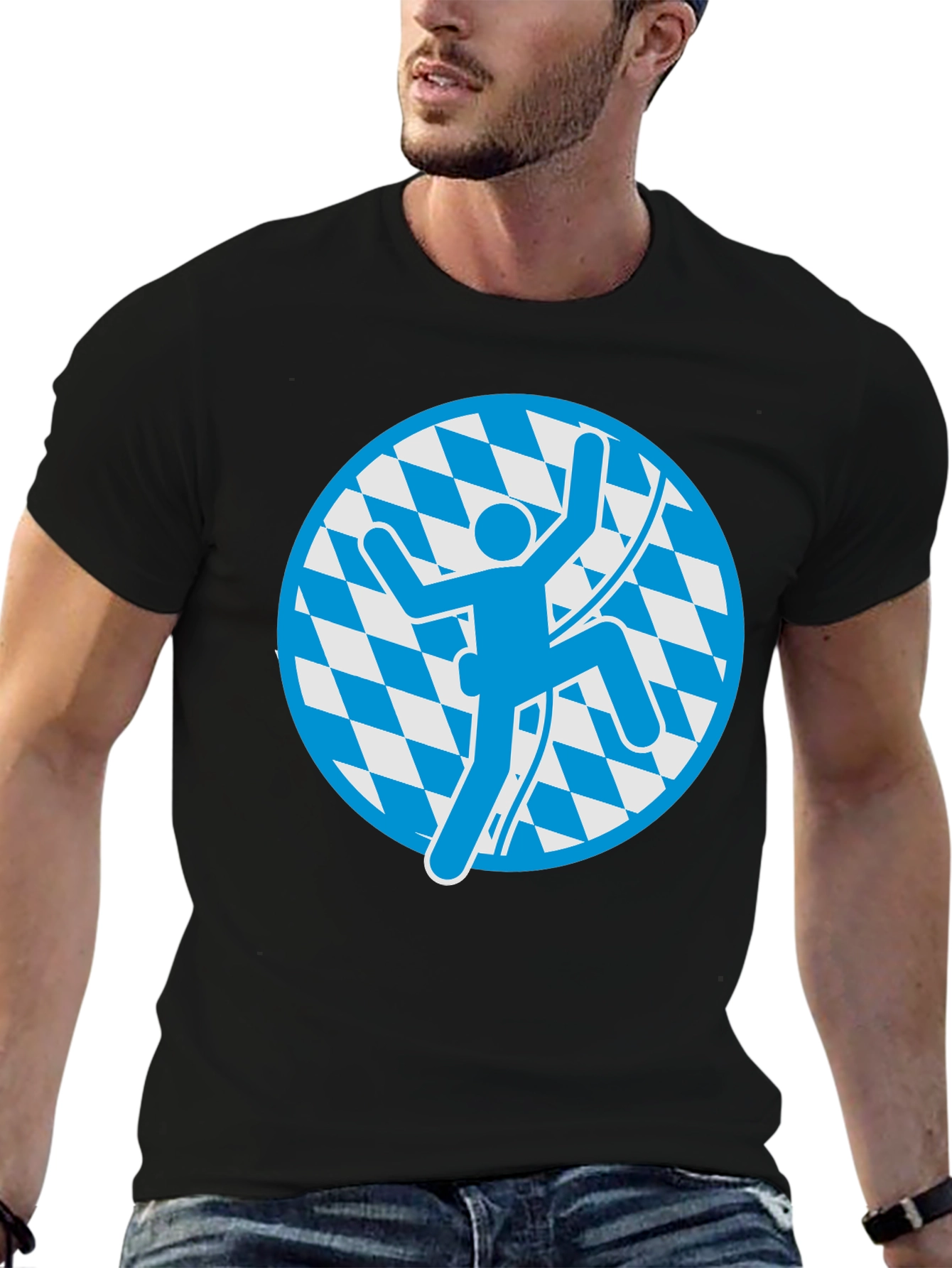 Climbing Bavarian T-Shirt - Black Cotton Tee