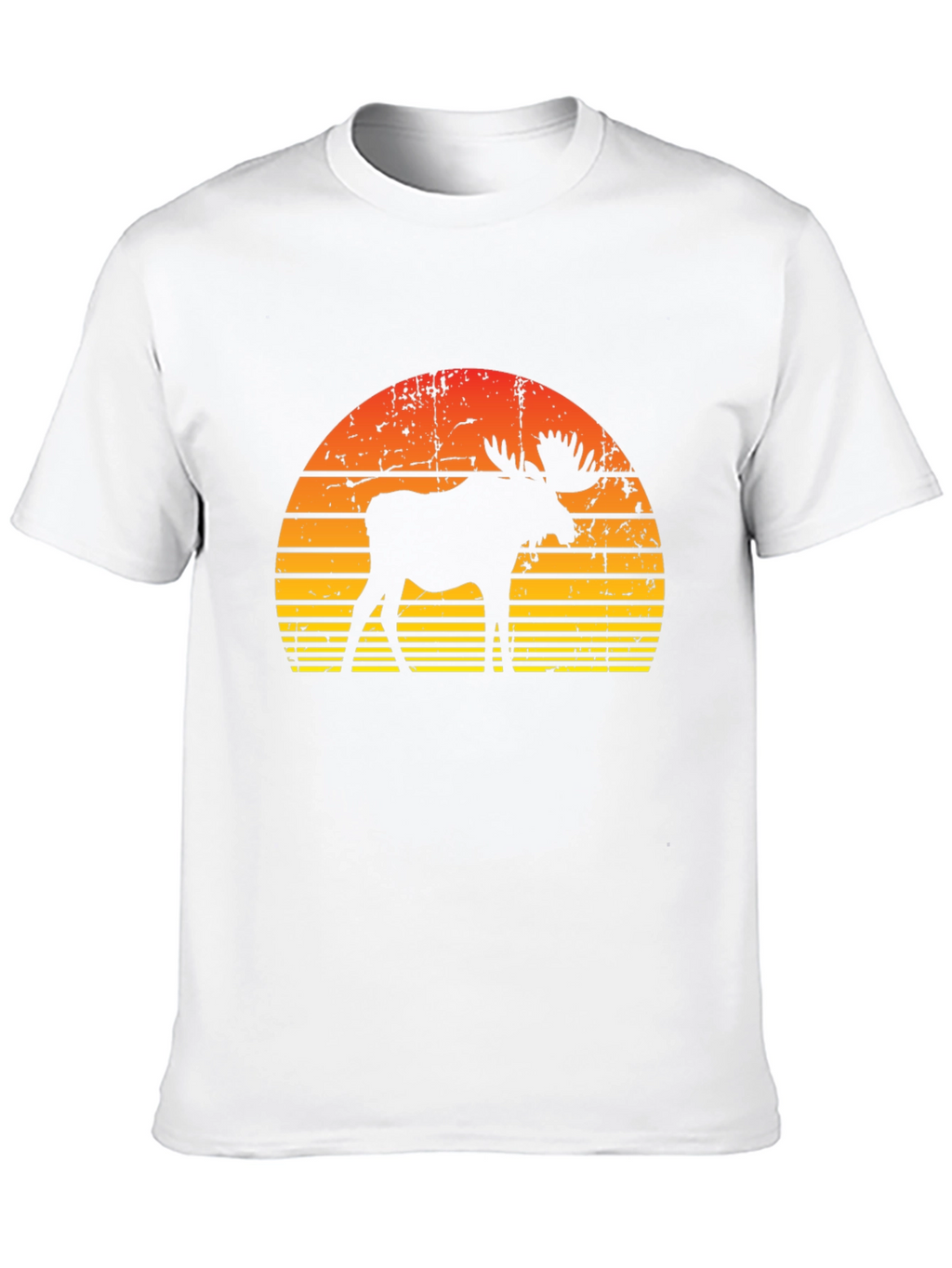 Retro Moose Sunset Graphic T-Shirt