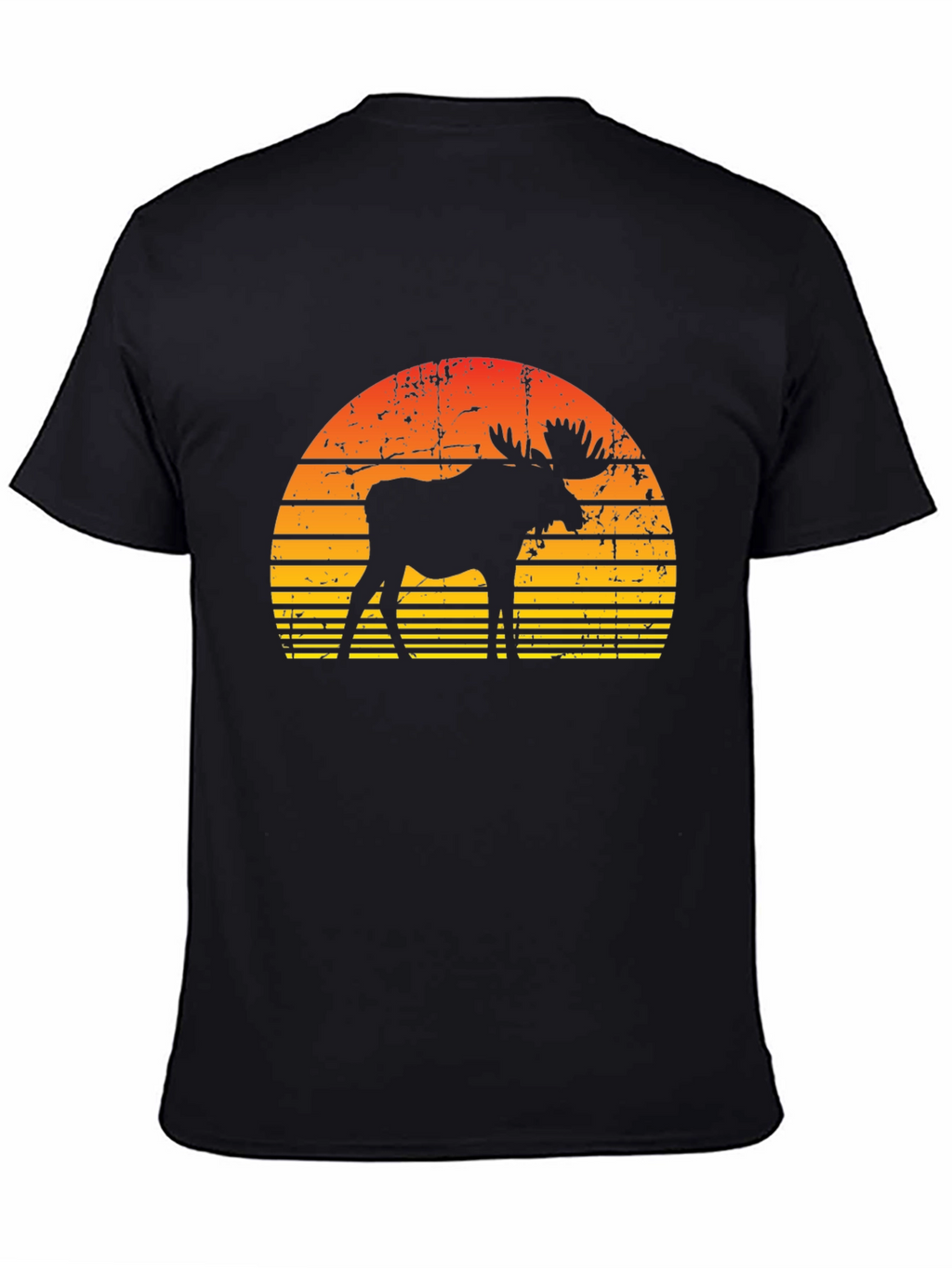 Retro Moose Sunset Graphic T-Shirt