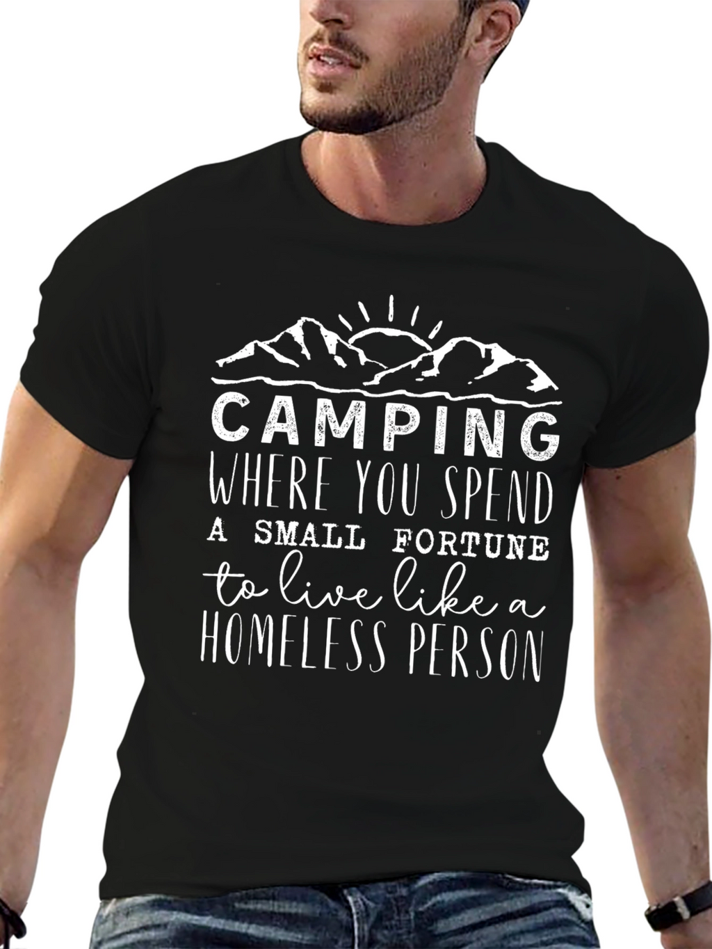 Camping Homeless Person Graphic Tee