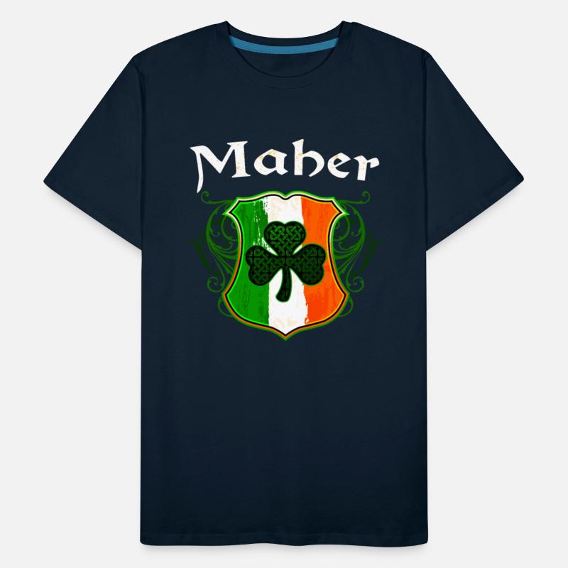 Maher Irish Surname Ireland Flag Shield Shamrock
