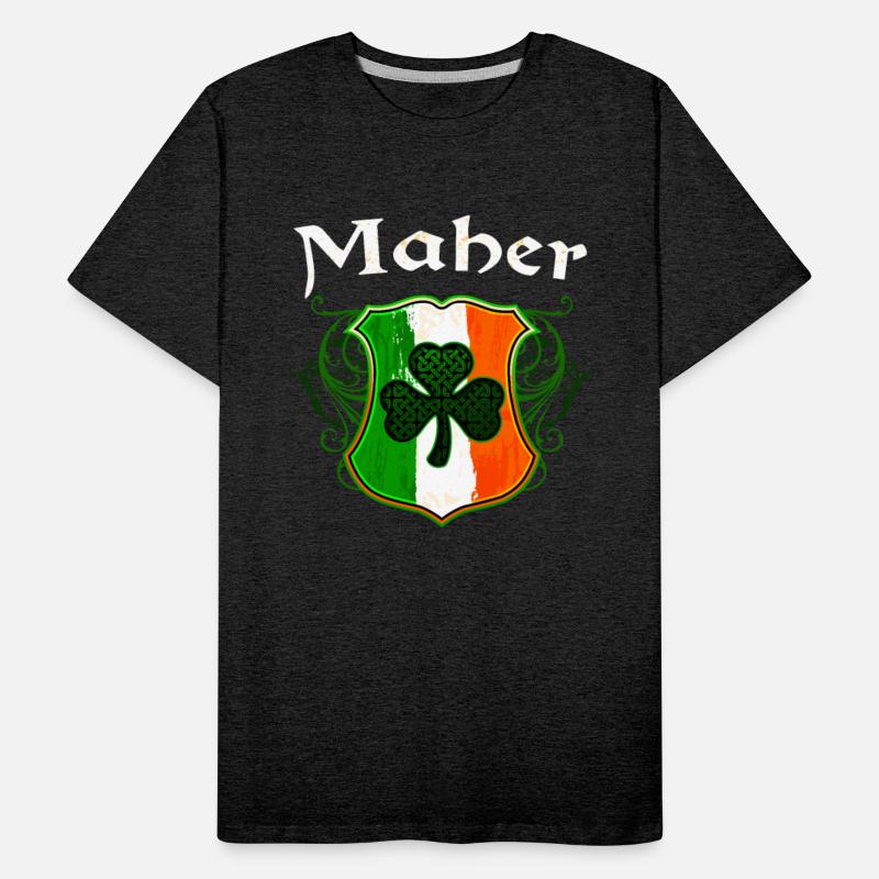Maher Irish Surname Ireland Flag Shield Shamrock