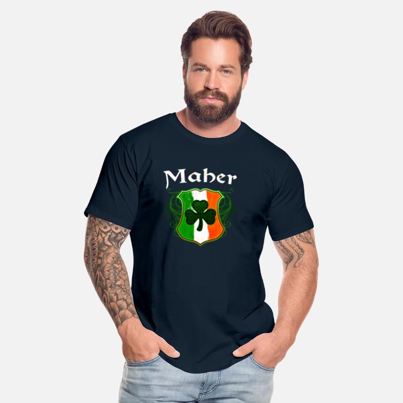 Maher Irish Surname Ireland Flag Shield Shamrock