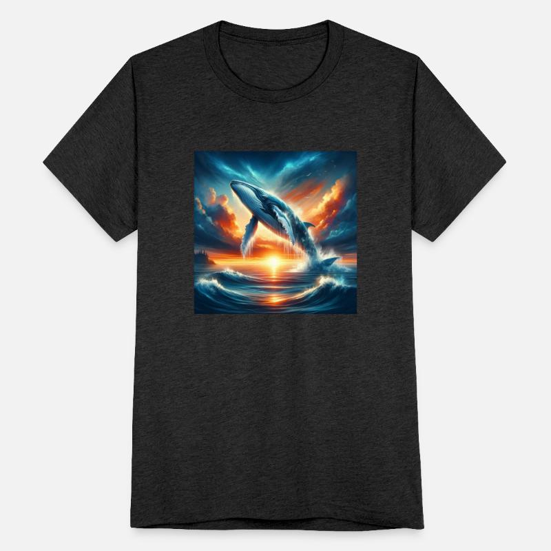 Majestic Ocean Leap Whale in Sunset Silhouette