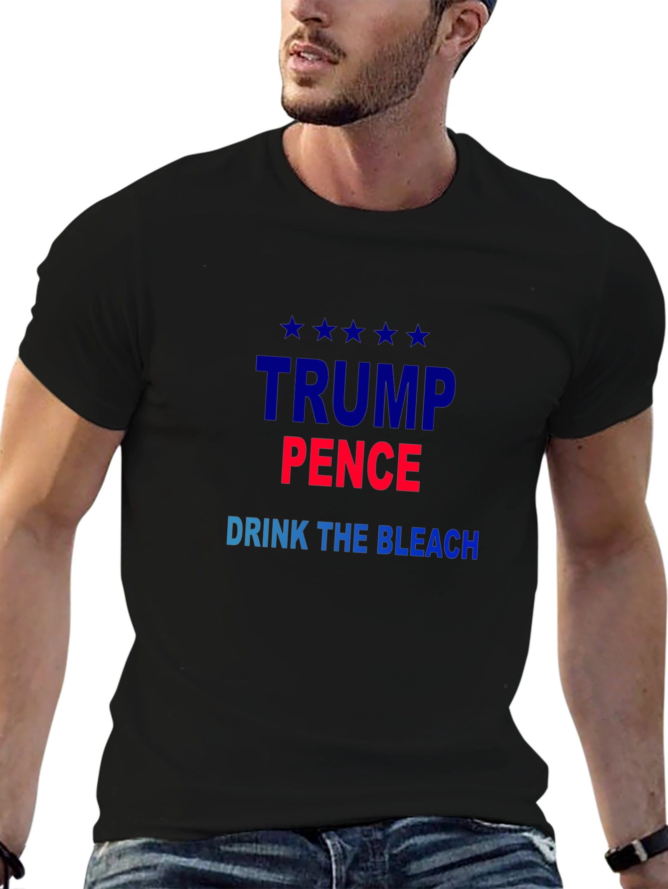 Political Sarcasm T-Shirt: Trump Pence Drink the Bleach