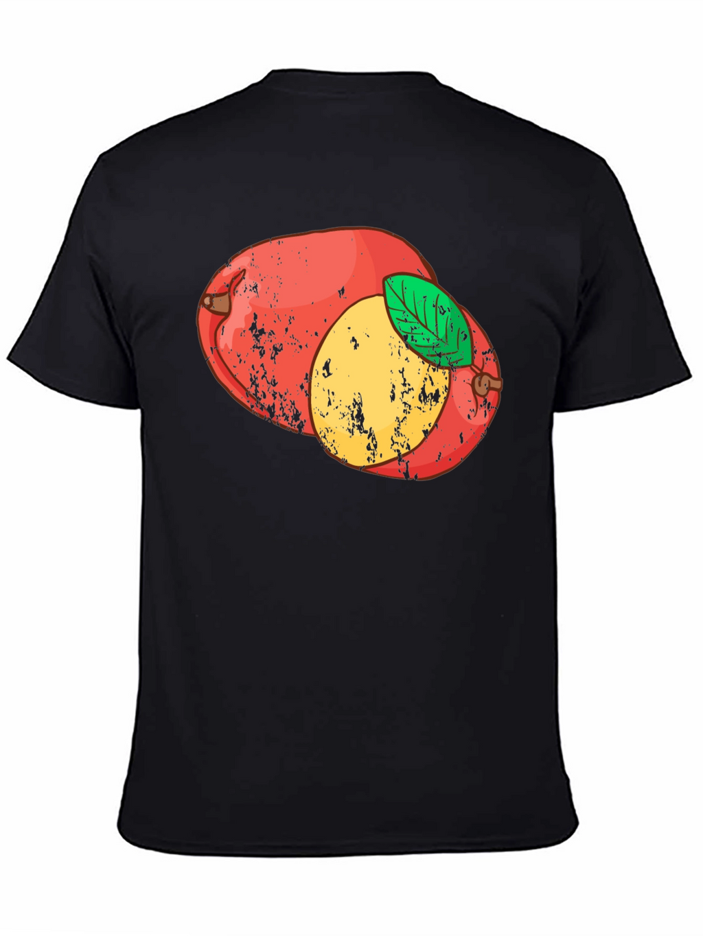 Retro Mango Graphic Tee - Black Cotton T-Shirt