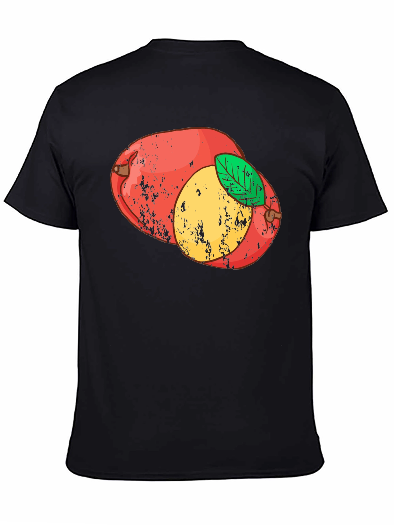Retro Mango Graphic Tee - Black Cotton T-Shirt