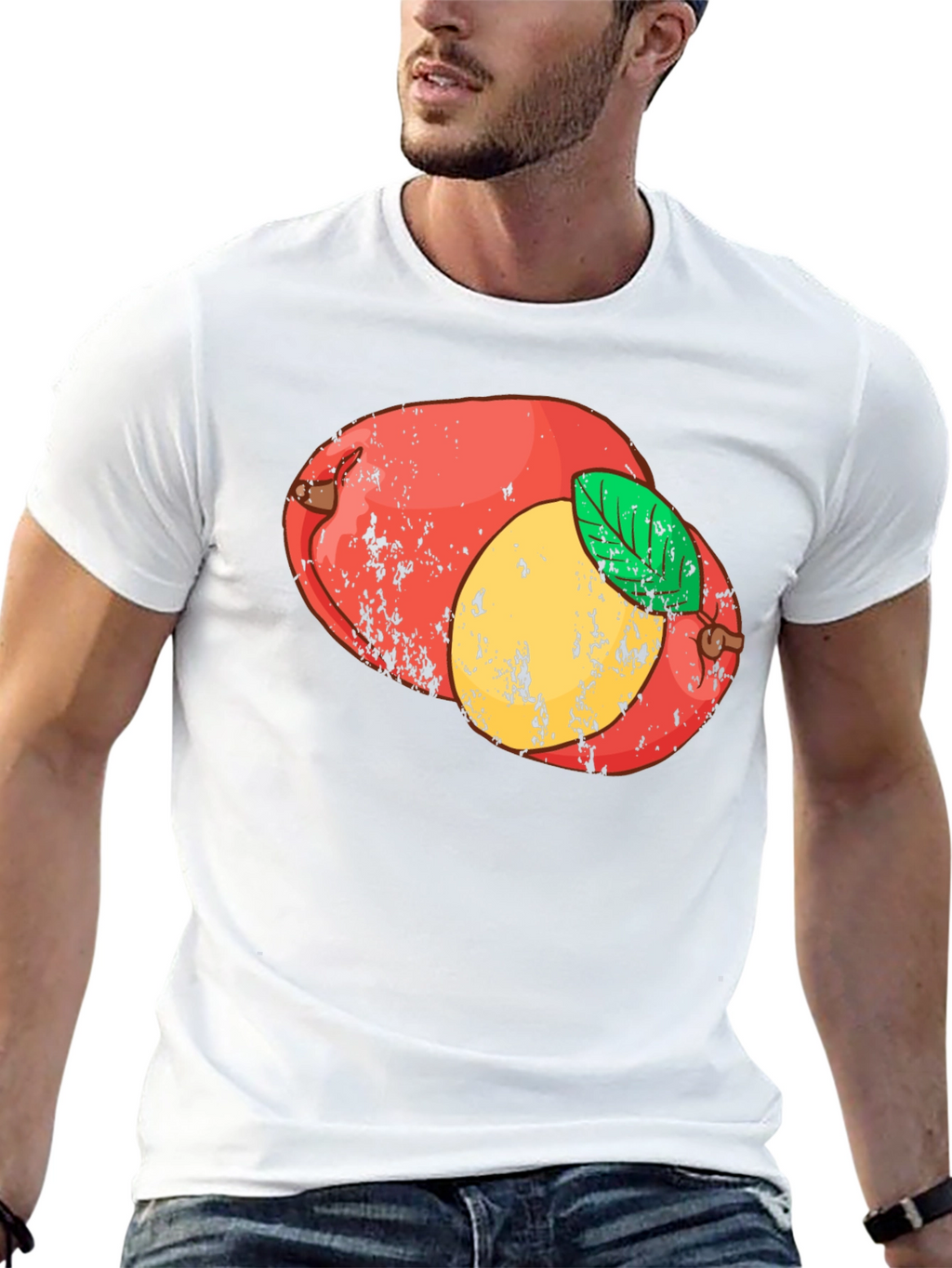 Retro Mango Graphic Tee - Black Cotton T-Shirt