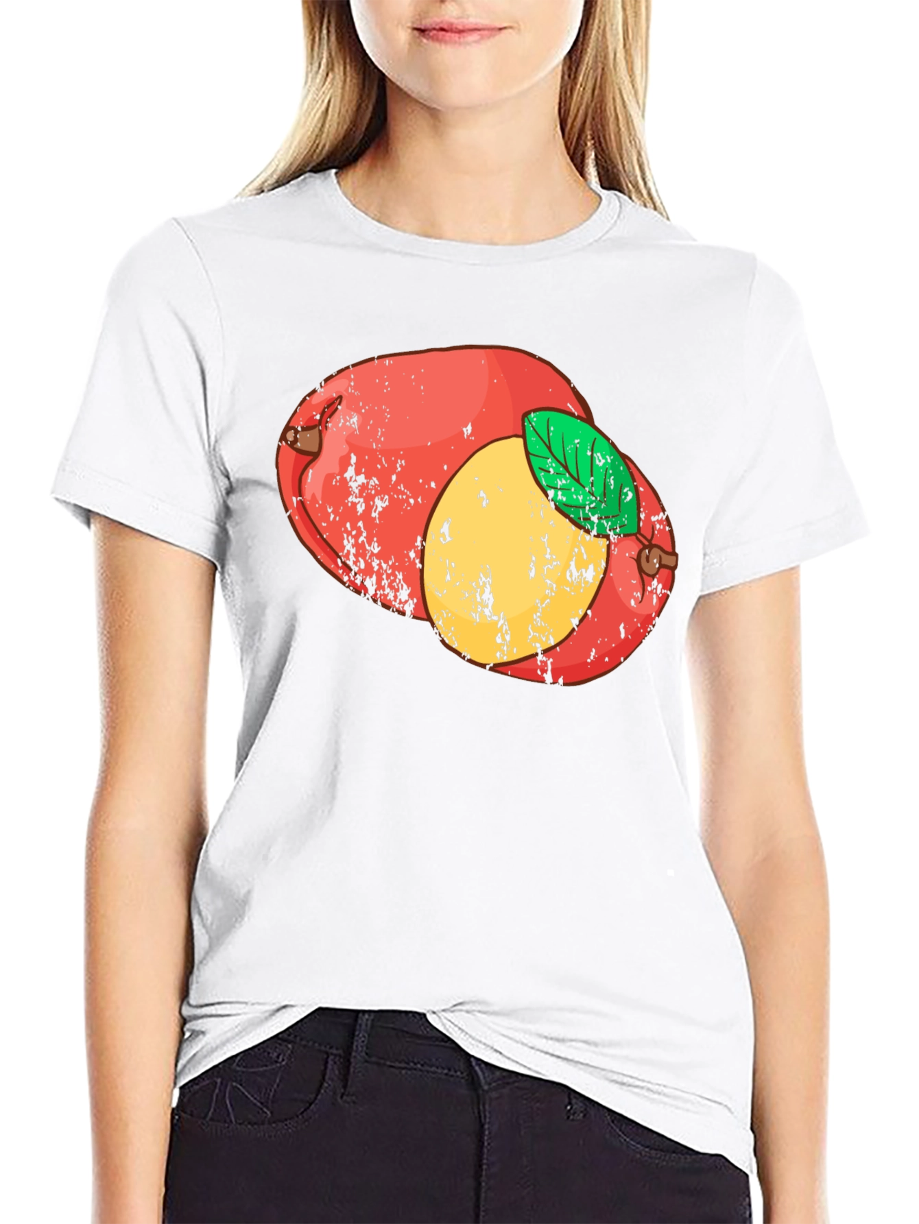 Retro Mango Graphic Tee - Black Cotton T-Shirt