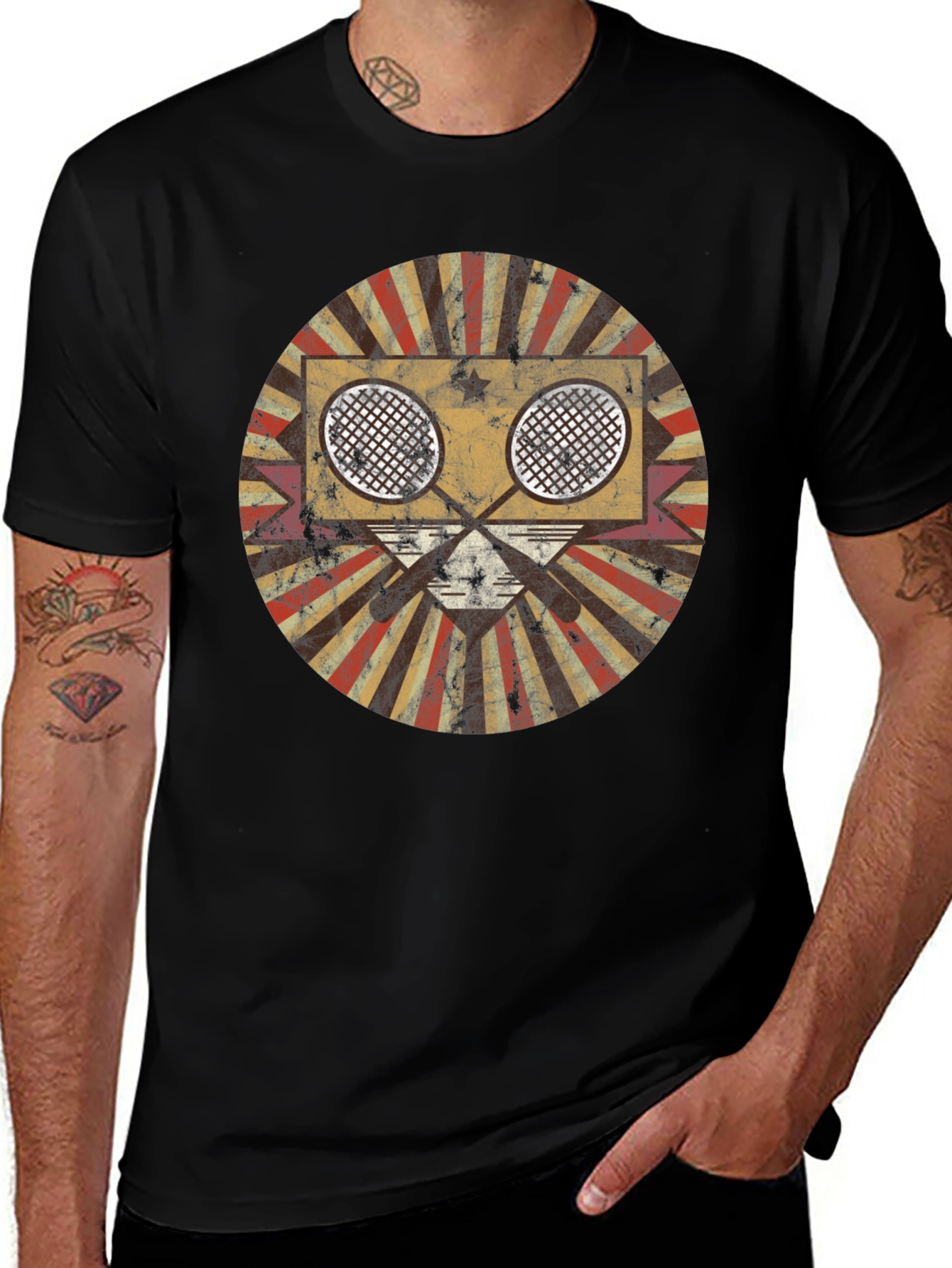 Retro Badminton T-Shirt - Vintage Style Graphic Tee