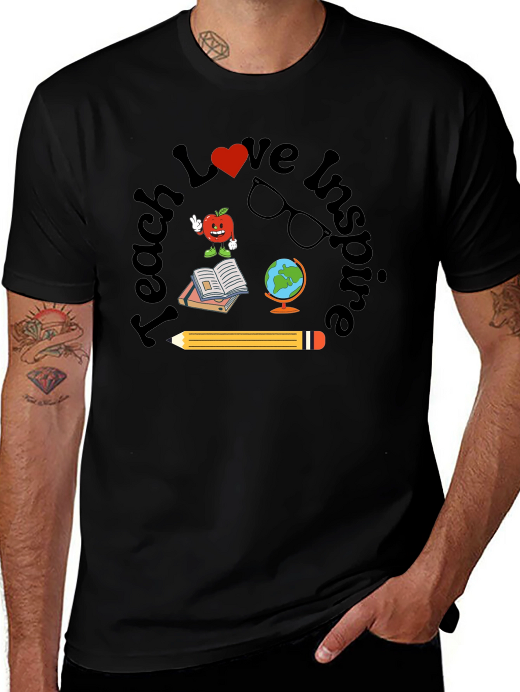 Teach Love Inspire Teacher Graphic T-Shirt