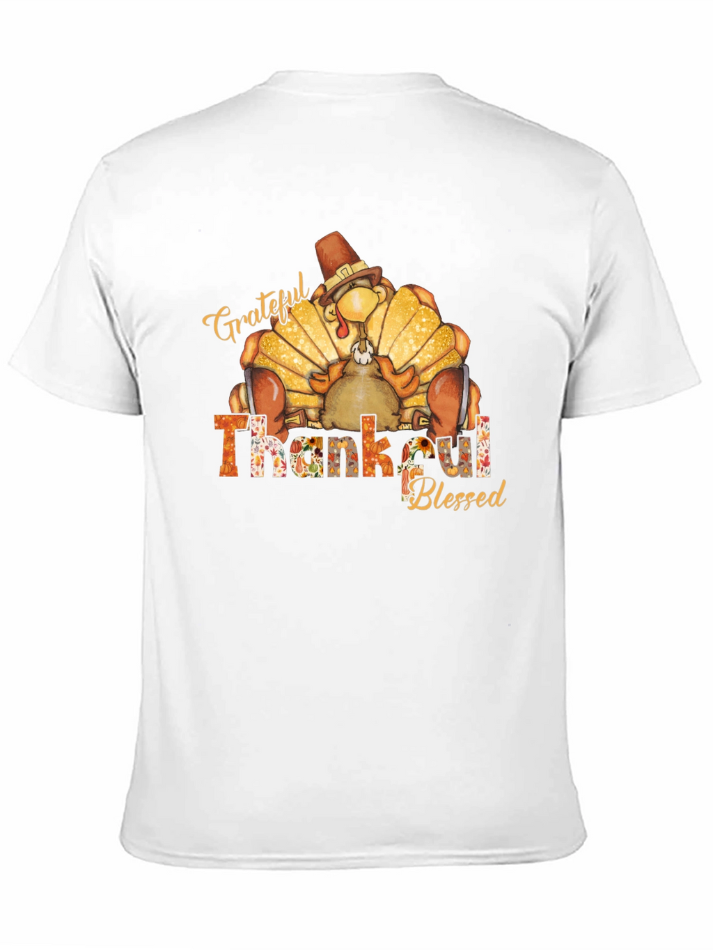 Grateful Thankful Blessed Turkey Thanksgiving T-Shirt