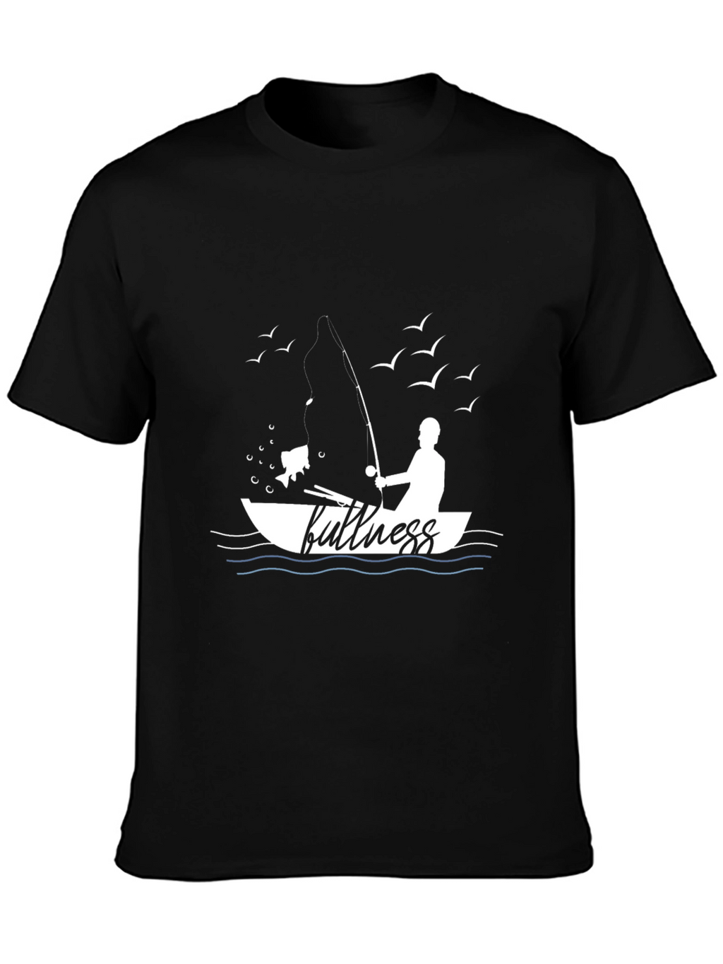 Fishing Fullness Black Graphic Tee