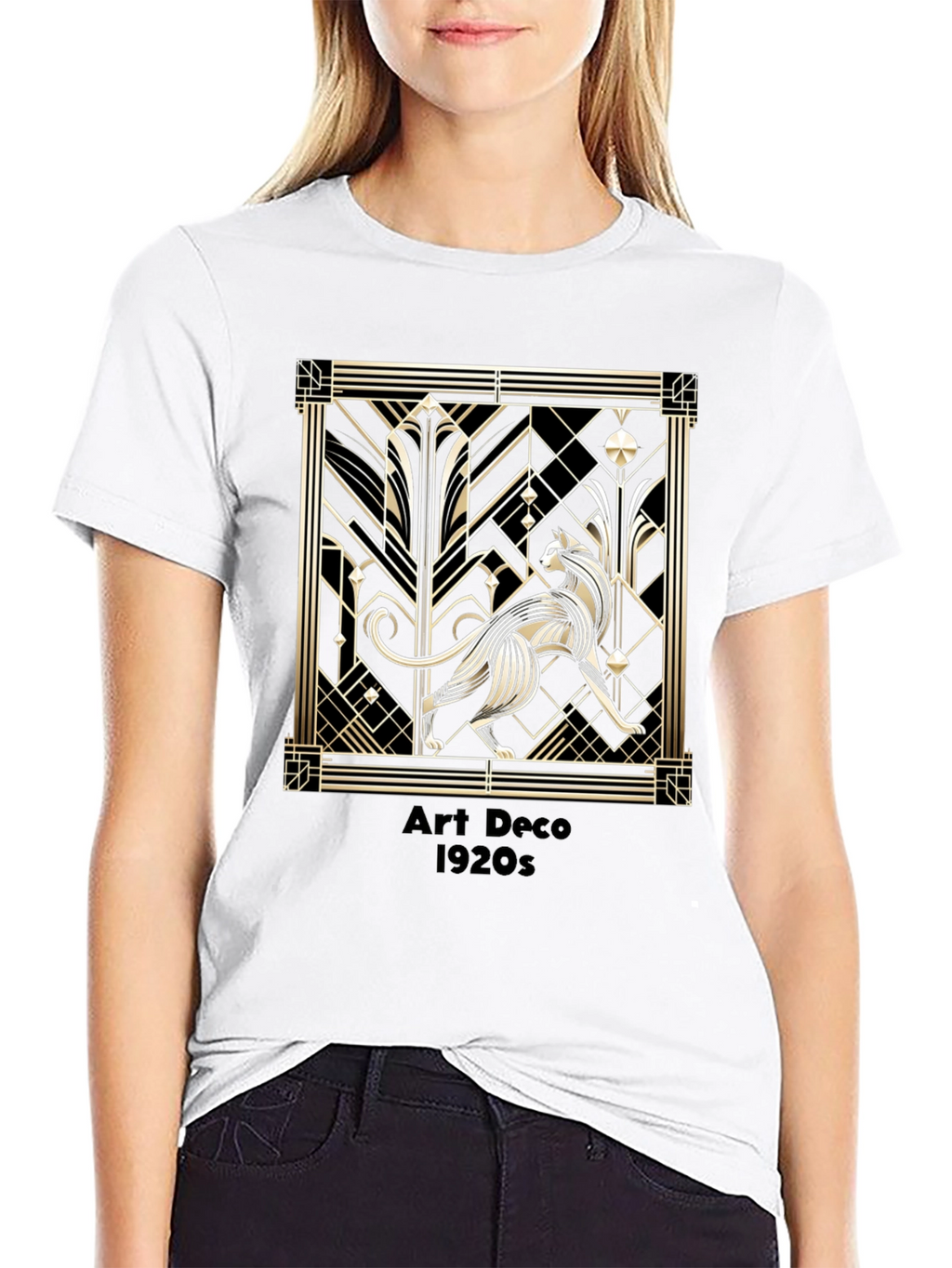 Art Deco Cat T-Shirt