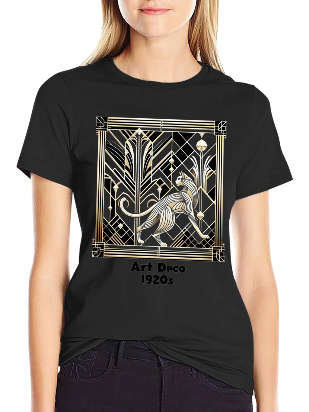 Art Deco Cat T-Shirt