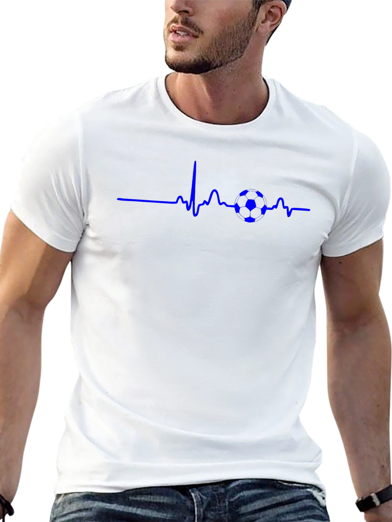 Soccer Heartbeat T-Shirt - Black