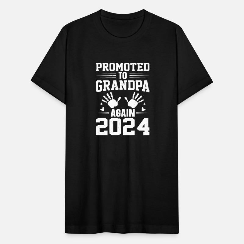 Men's Promoted To Grandpa Again Est 2024