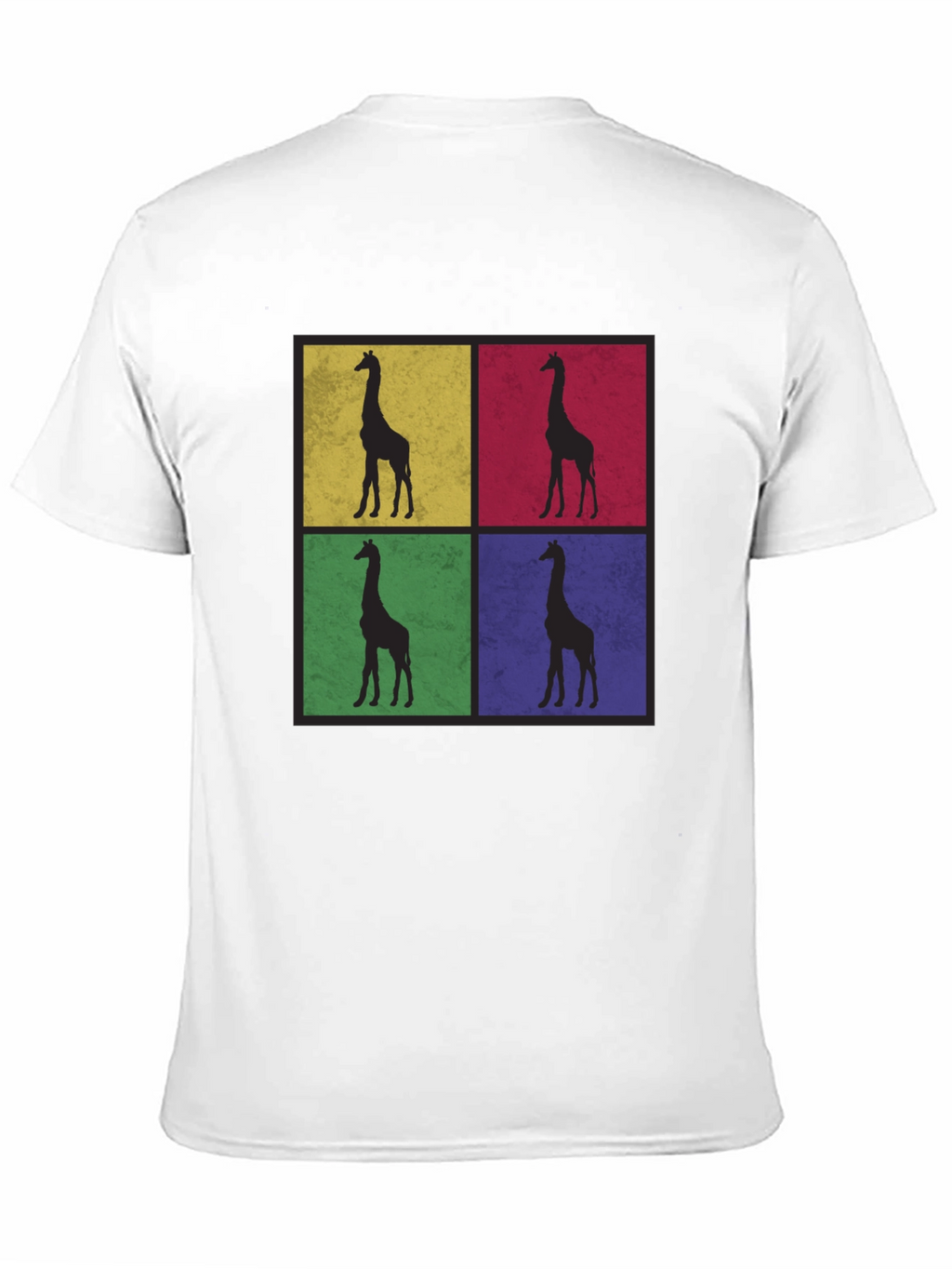 Giraffe Pop Art Black T-Shirt