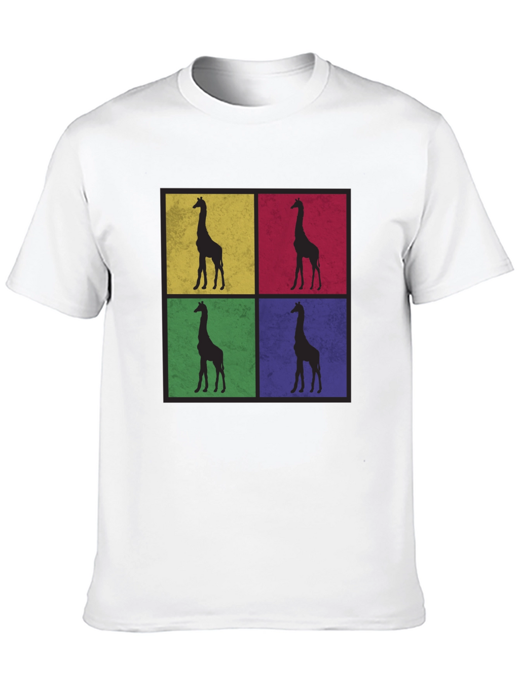 Giraffe Pop Art Black T-Shirt