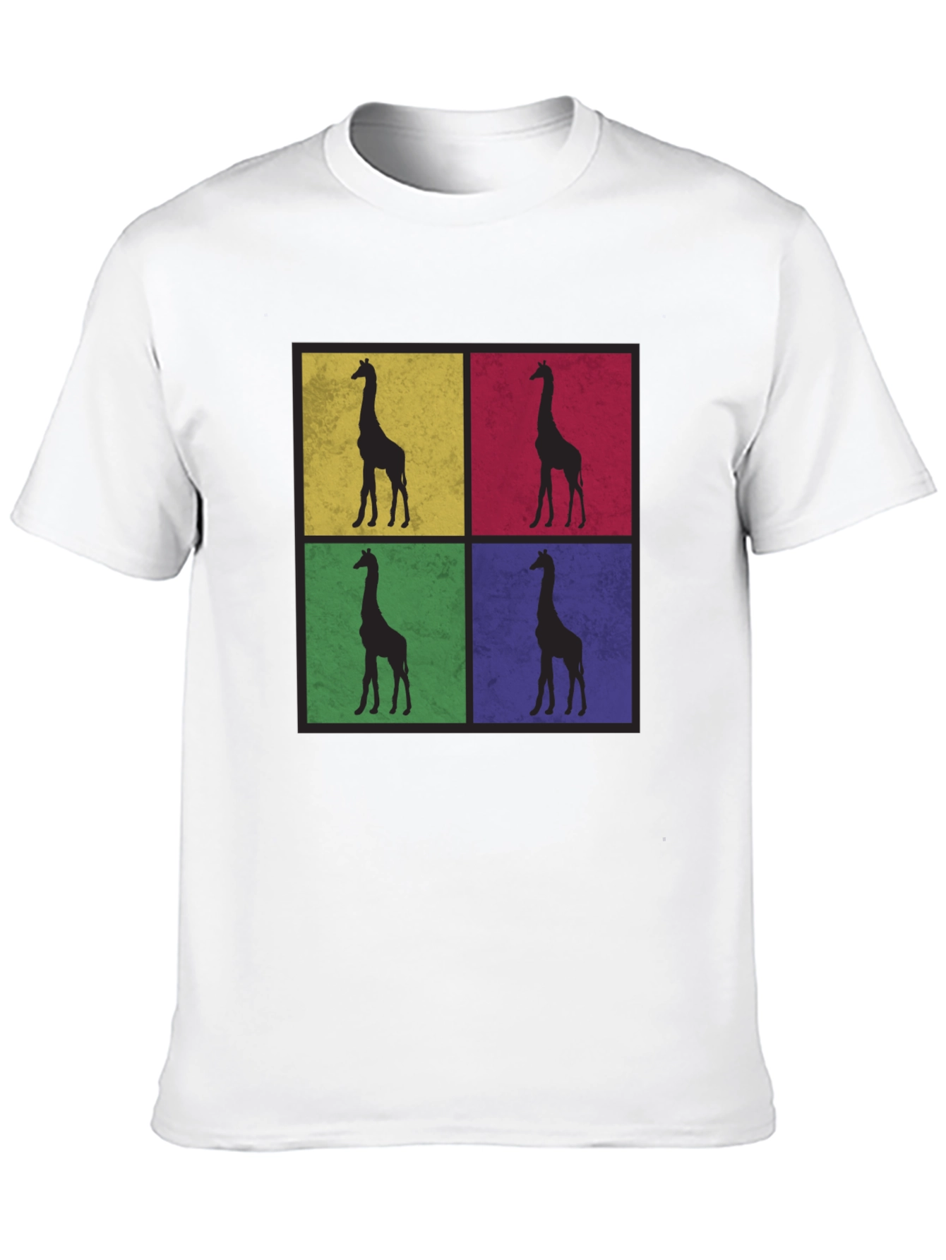 Giraffe Pop Art Black T-Shirt