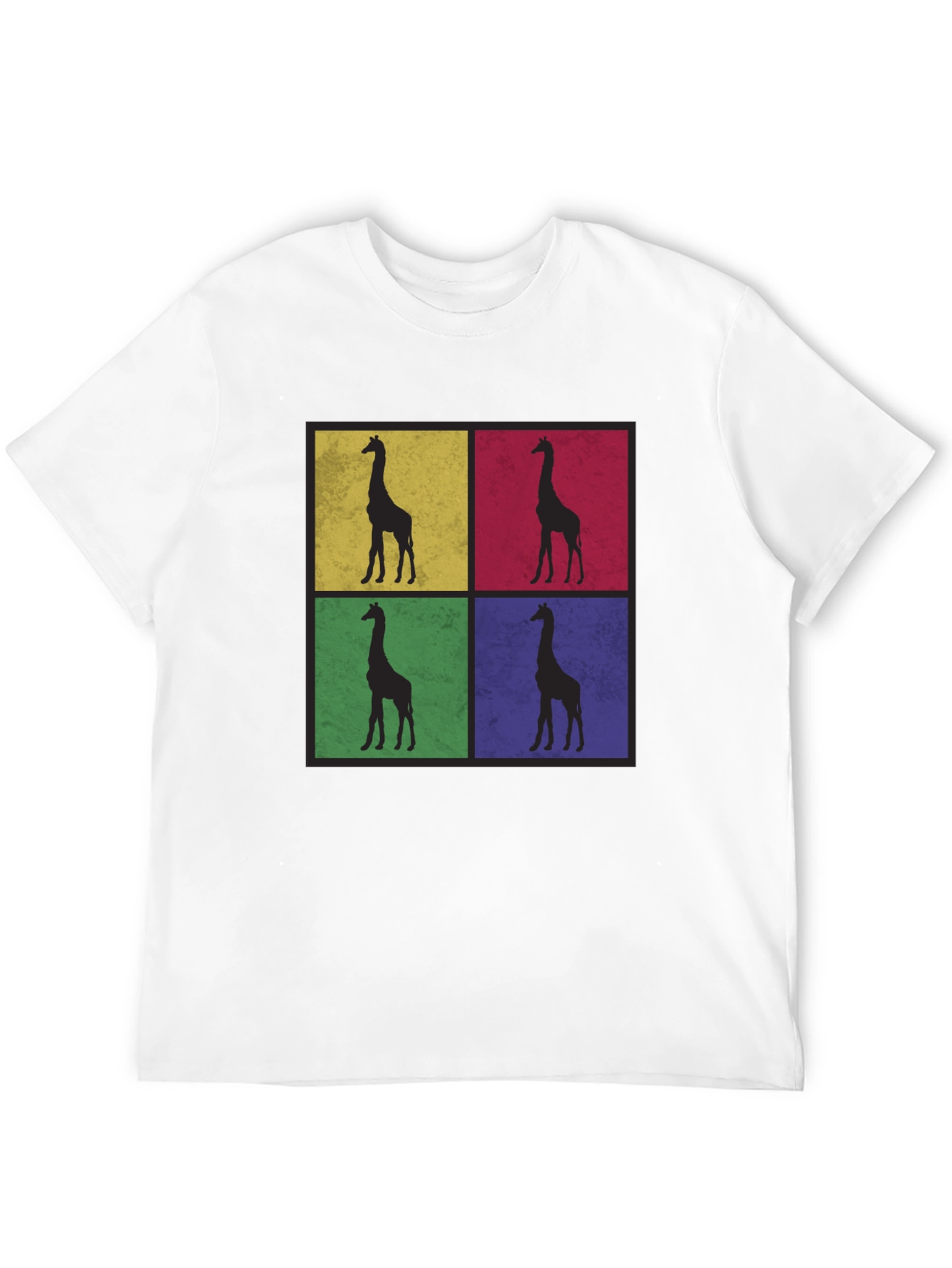 Giraffe Pop Art Black T-Shirt