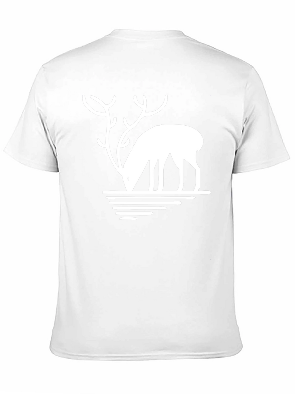 Deer Silhouette Graphic Tee - Black Casual T-Shirt