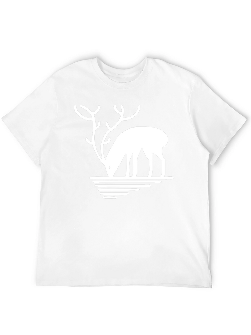 Deer Silhouette Graphic Tee - Black Casual T-Shirt
