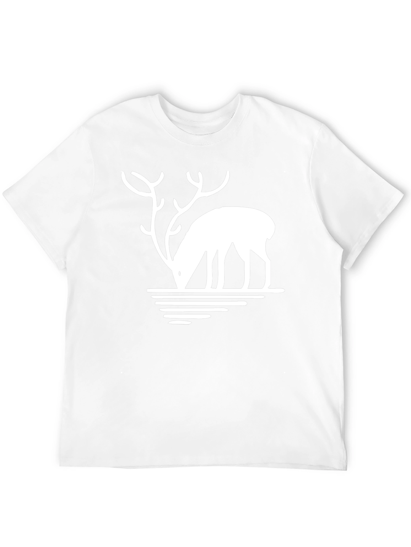 Deer Silhouette Graphic Tee - Black Casual T-Shirt