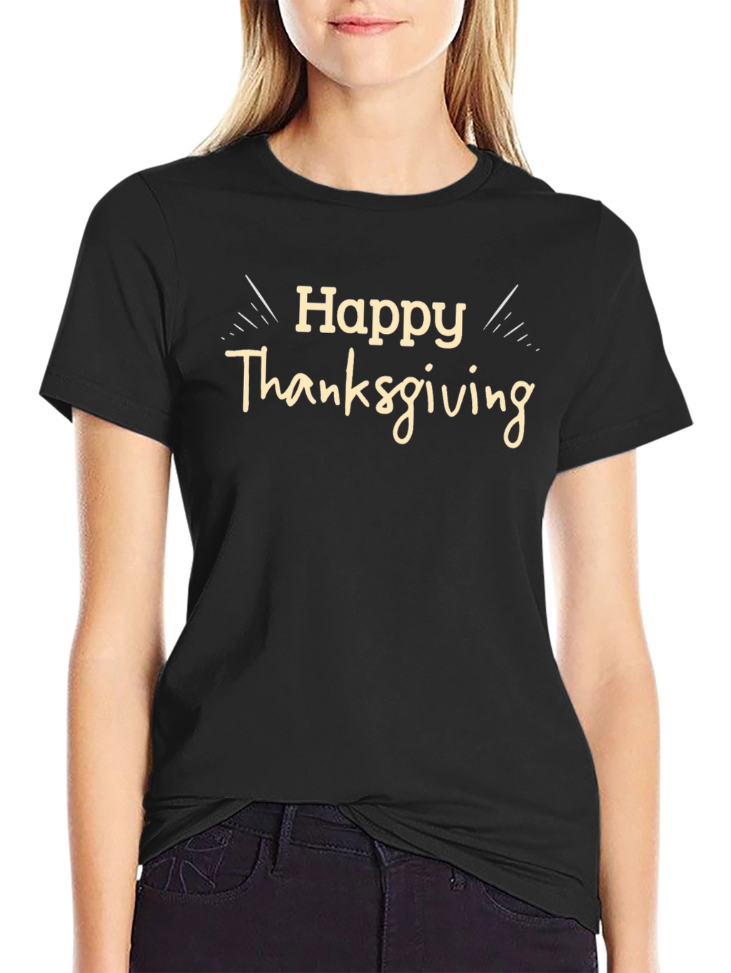 Happy Thanksgiving Black T-Shirt