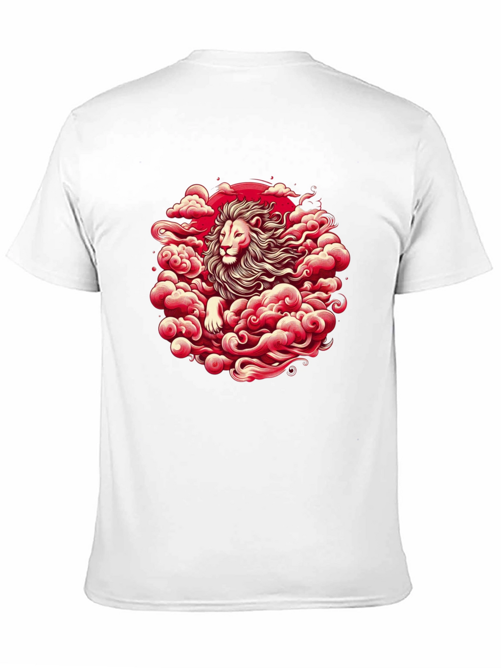 Lion in Clouds Graphic Black T-Shirt