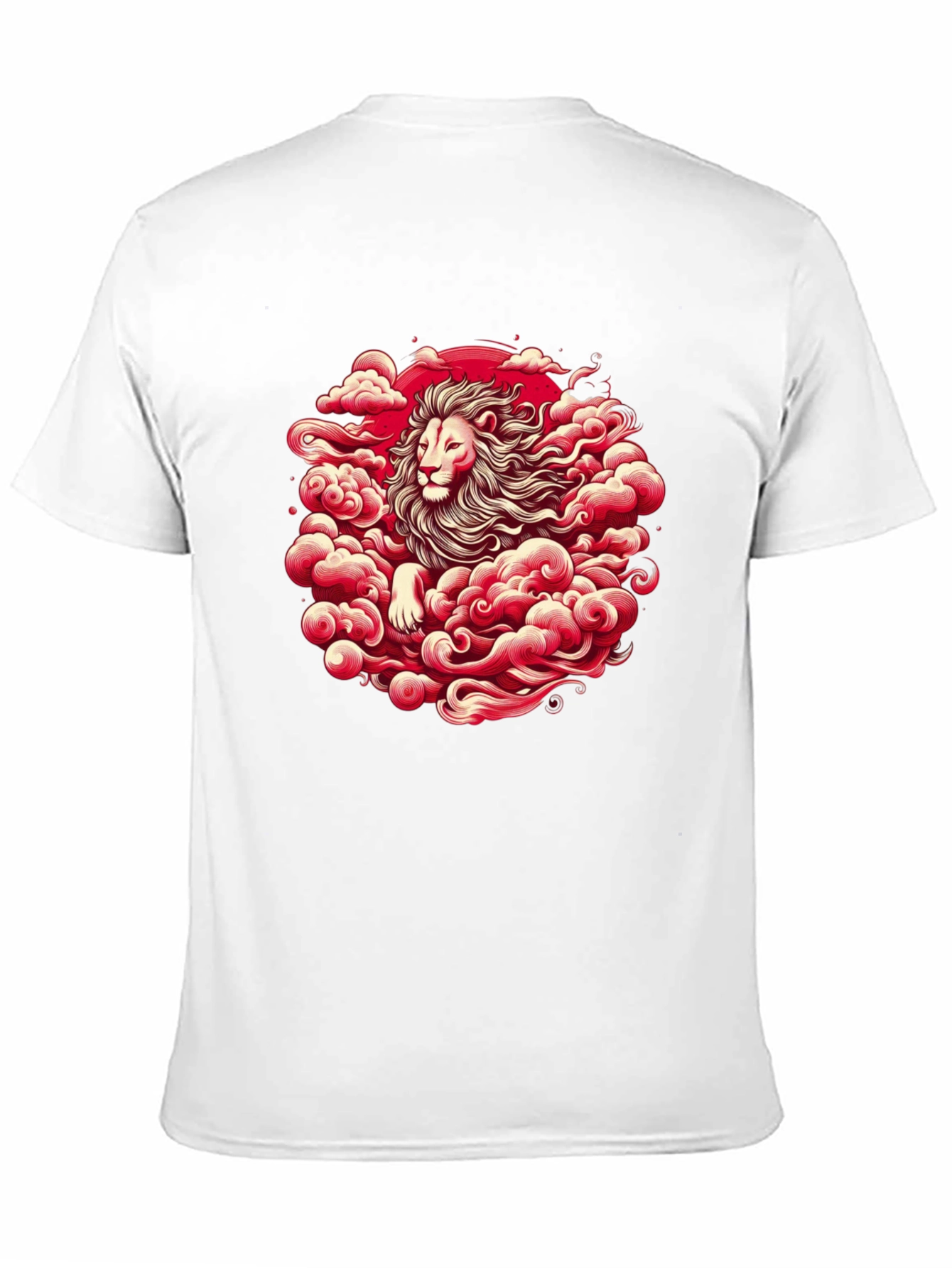 Lion in Clouds Graphic Black T-Shirt