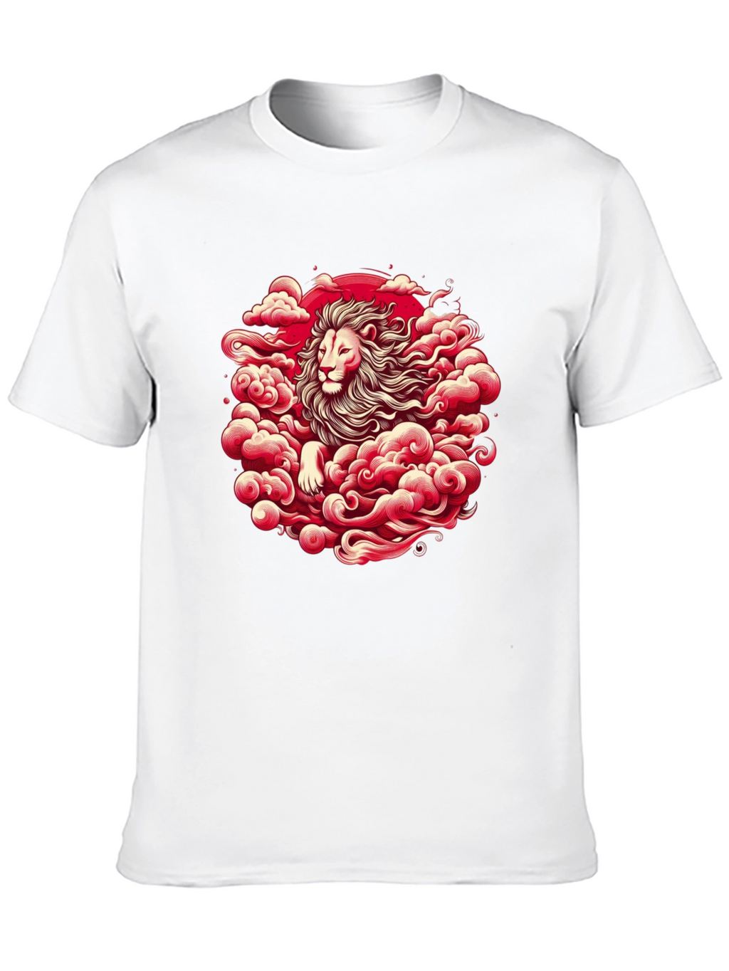 Lion in Clouds Graphic Black T-Shirt