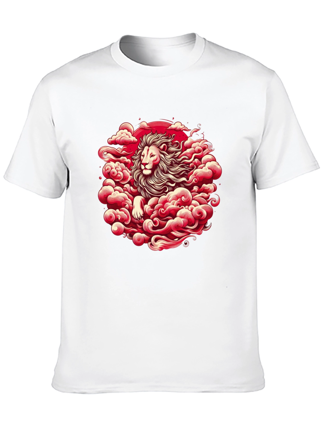 Lion in Clouds Graphic Black T-Shirt