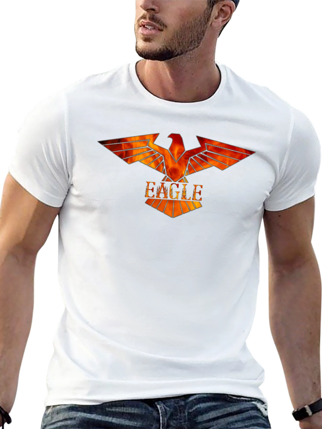 Fiery Eagle Graphic Tee - Bold Design
