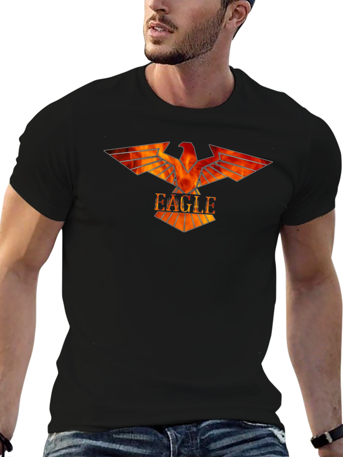 Fiery Eagle Graphic Tee - Bold Design