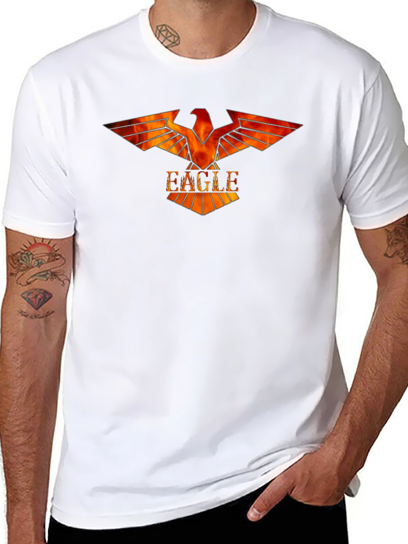 Fiery Eagle Graphic Tee - Bold Design