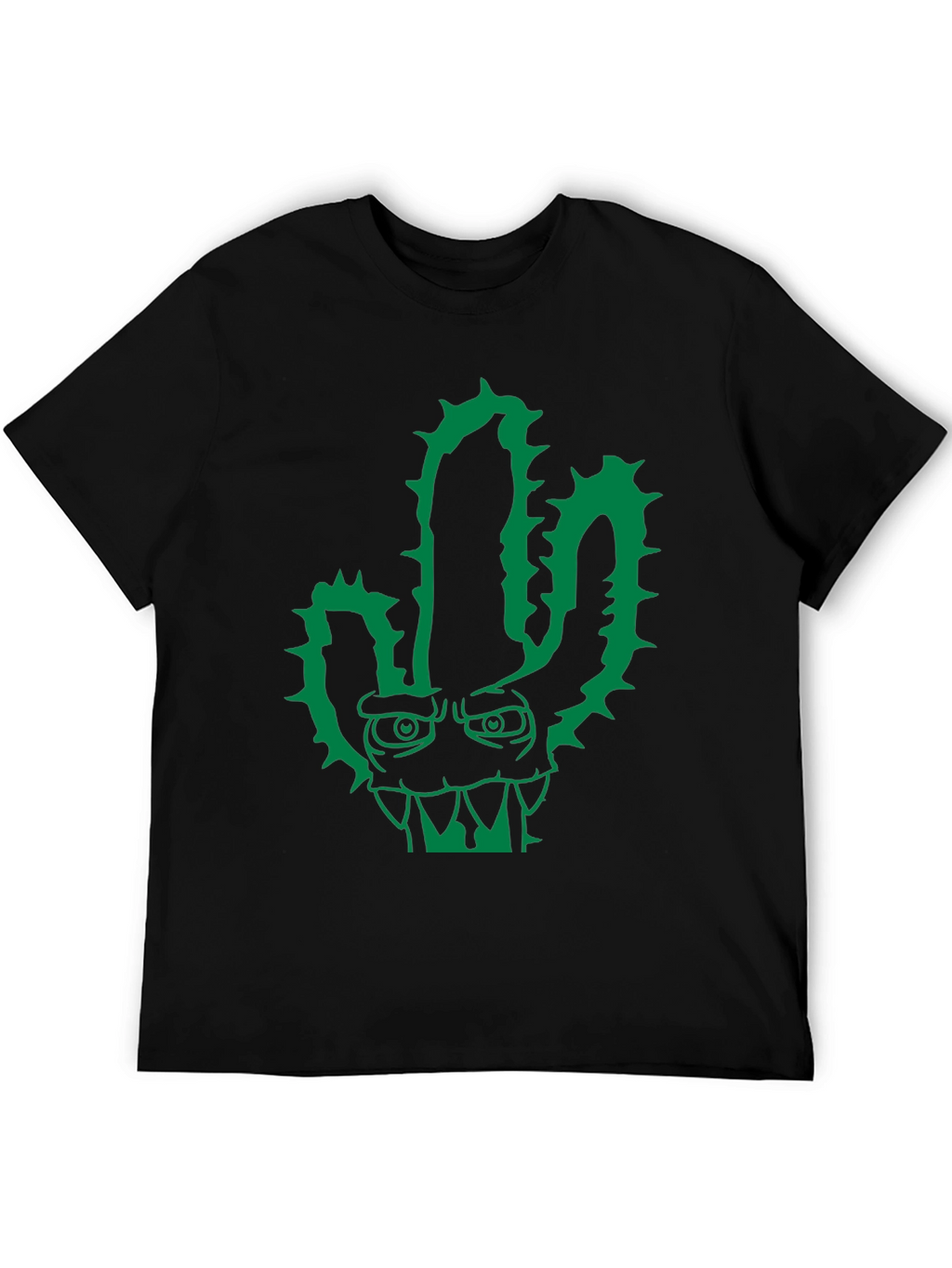 Cool Cactus Monster Graphic Black T-Shirt