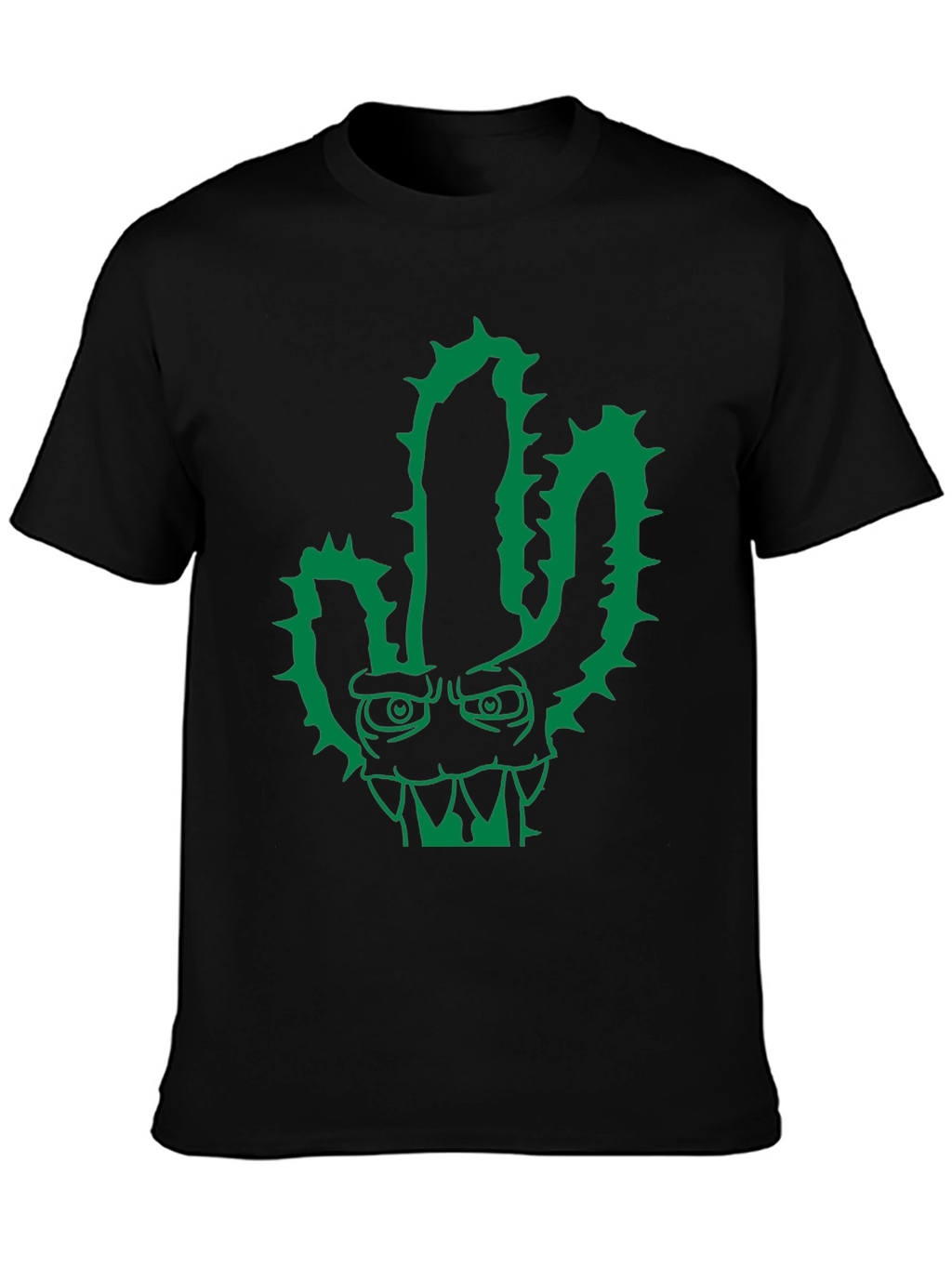 Cool Cactus Monster Graphic Black T-Shirt