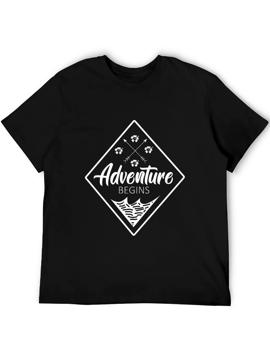 Adventure Begins Graphic Tee - Black