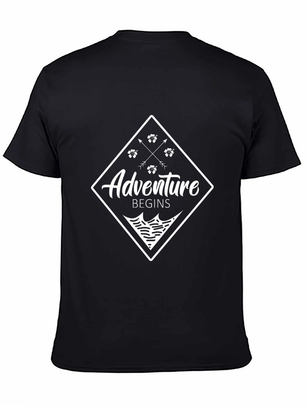 Adventure Begins Graphic Tee - Black
