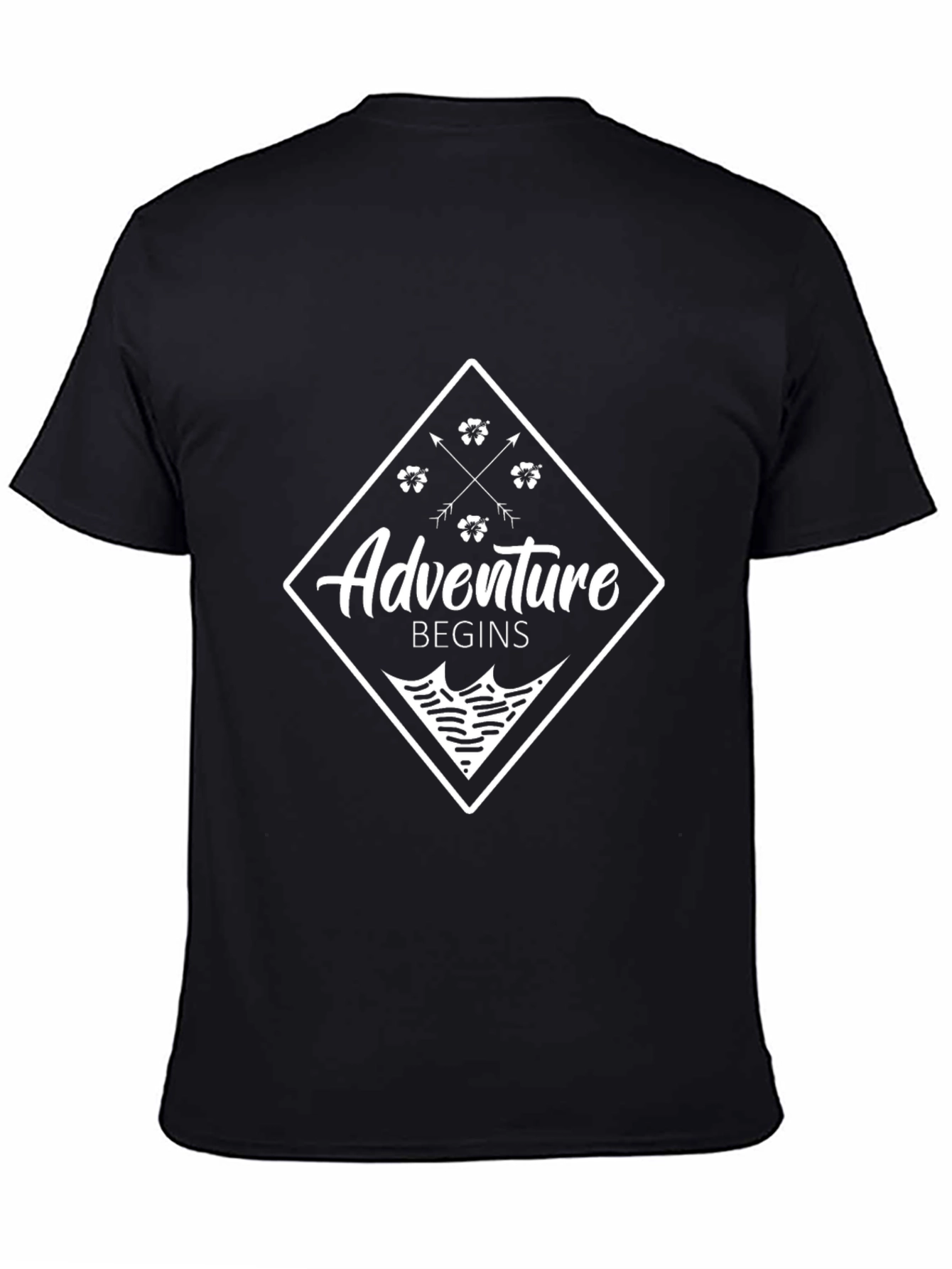 Adventure Begins Graphic Tee - Black