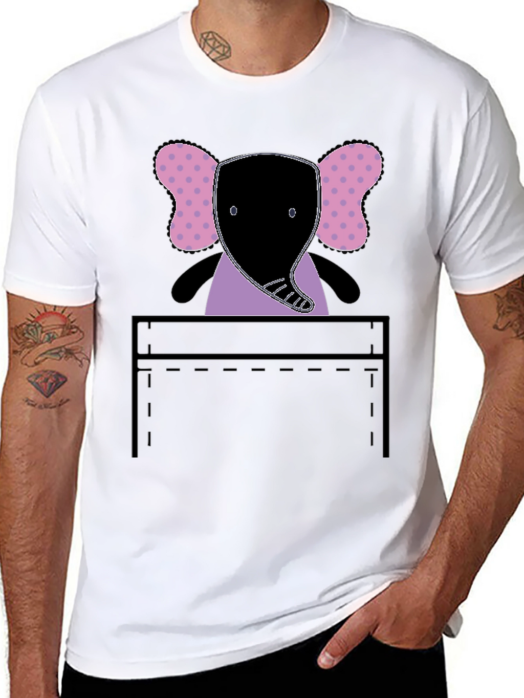 Elephant Pocket Graphic Tee - Fun and Playful!