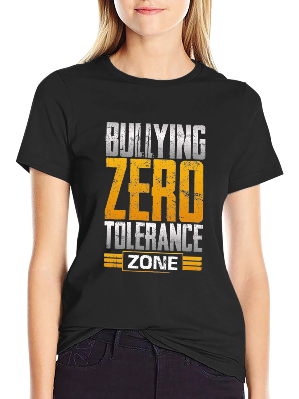 Bullying Zero Tolerance Zone Black T-Shirt