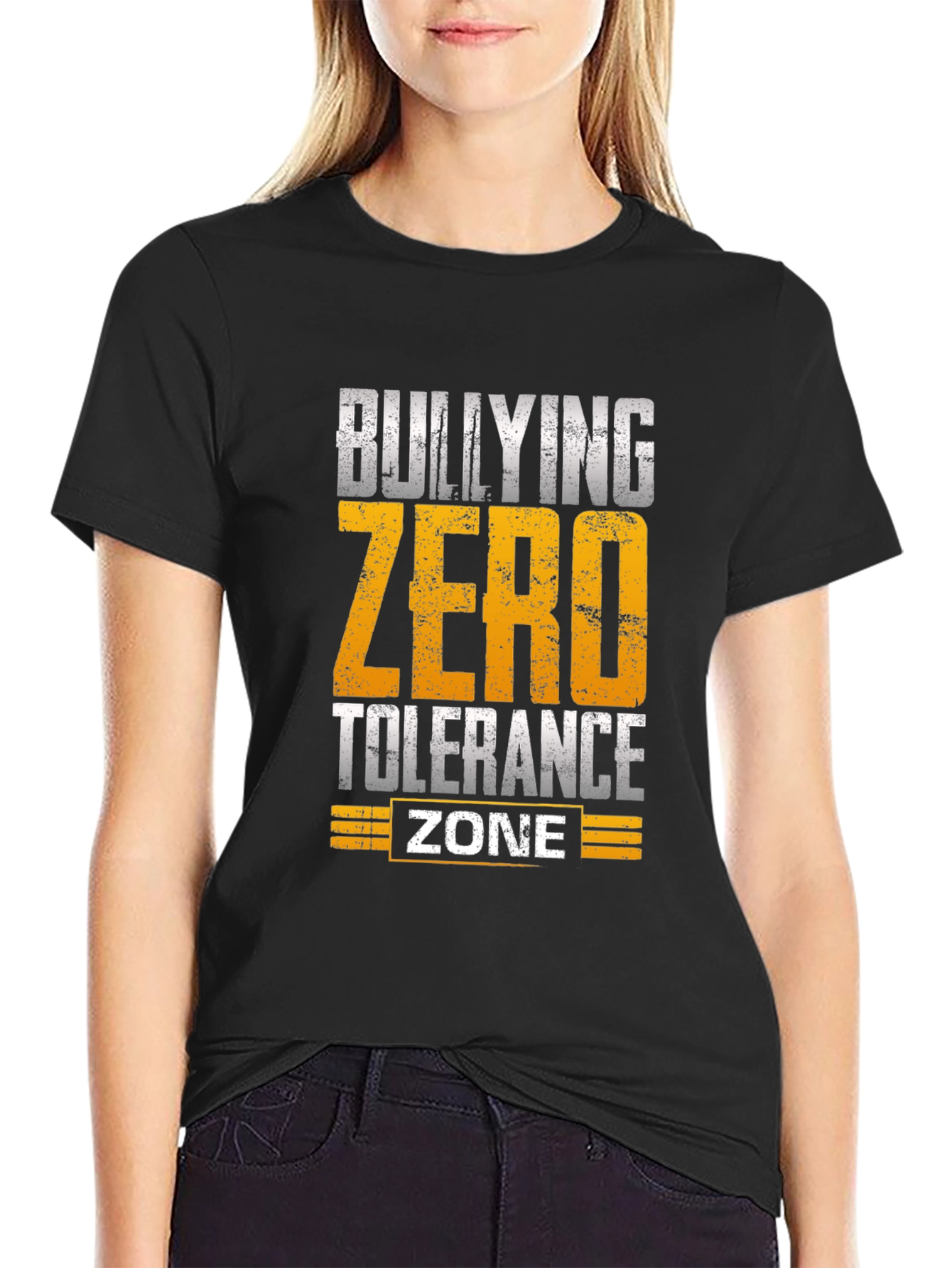 Bullying Zero Tolerance Zone Black T-Shirt