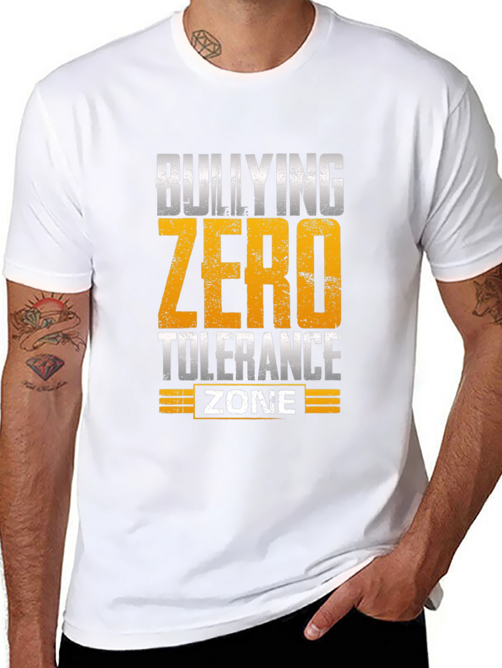 Bullying Zero Tolerance Zone Black T-Shirt