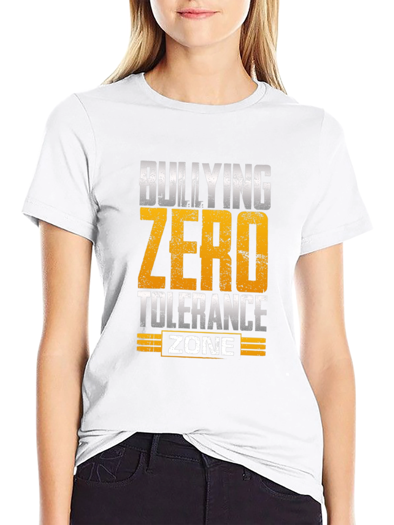 Bullying Zero Tolerance Zone Black T-Shirt