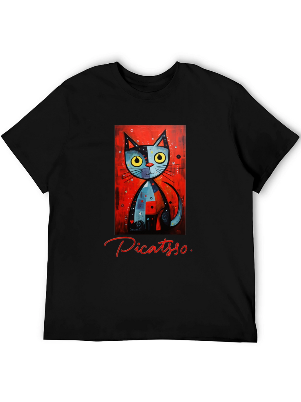 Picatso Cat Graphic T-Shirt - Artistic Novelty Tee