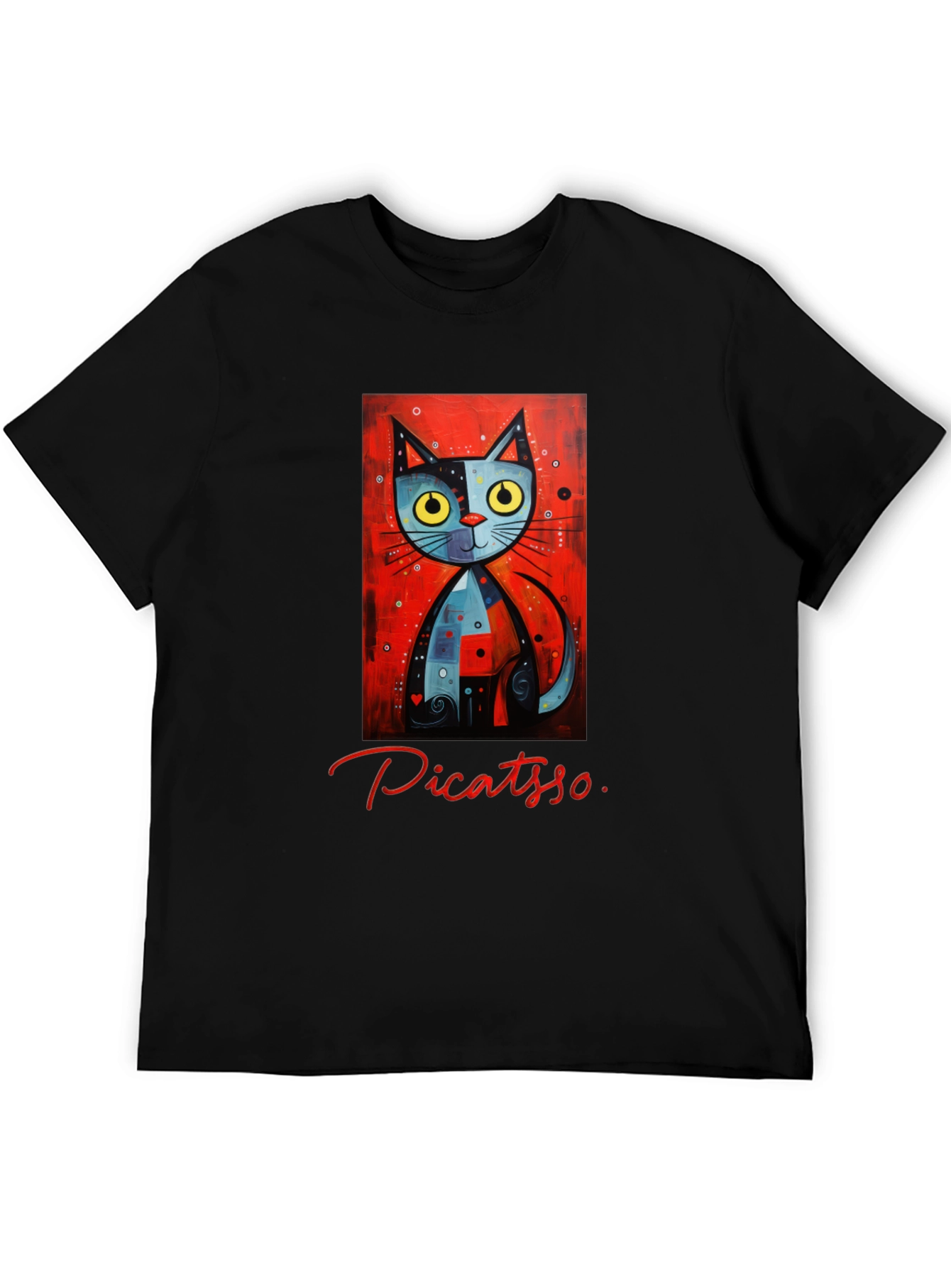 Picatso Cat Graphic T-Shirt - Artistic Novelty Tee