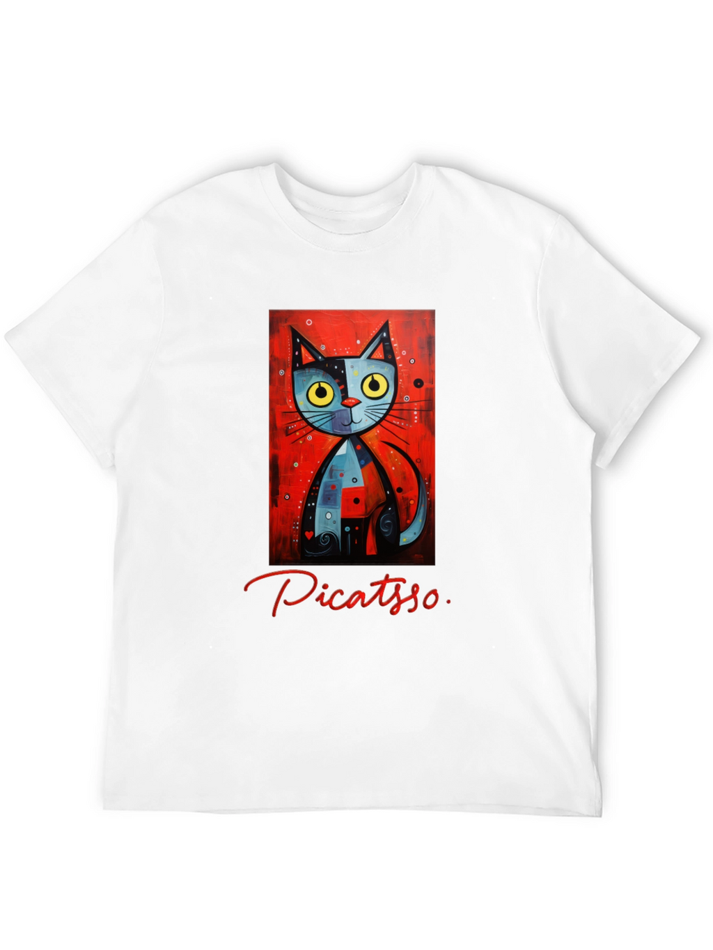 Picatso Cat Graphic T-Shirt - Artistic Novelty Tee